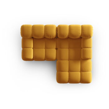 Žltá zamatová rohová pohovka (pravý roh) Bellis – Micadoni Home - Image 5