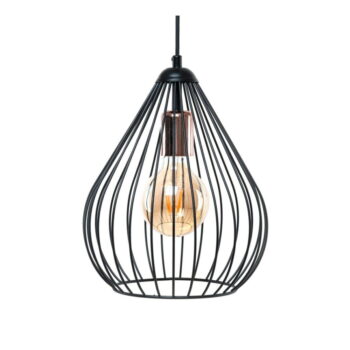 Čierne závesné svietidlo s kovovým tienidlom ø 24 cm – Opviq lights - Image 2