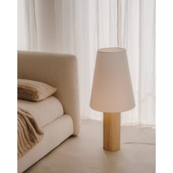 Stojacia lampa s textilným tienidlom v bielo-prírodnej farbe (výška 110 cm) Marga – Kave Home - Image 2