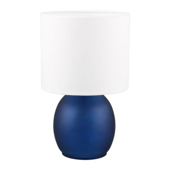Bielo-modrá stolová lampa s textilným tienidlom (výška 29 cm) Vela – Trio – Obrázok 2