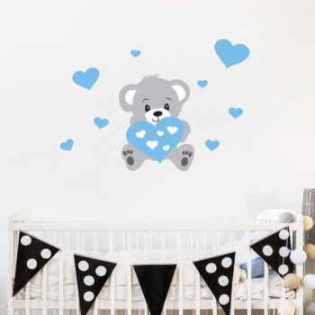 Nástenná samolepka Ambiance Teddy Blue – Obrázok 3