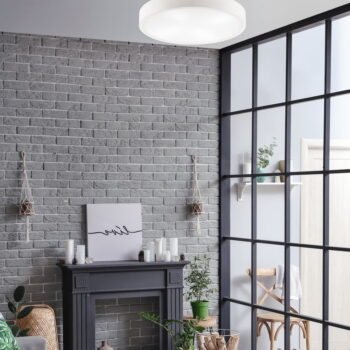 Biele stropné svietidlo so skleneným tienidlom ø 58 cm Eveline – LAMKUR - Image 3
