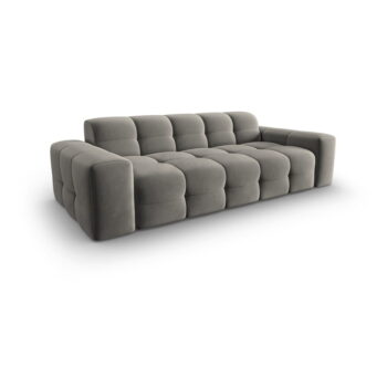 Sivá zamatová pohovka 222 cm Kendal - Micadoni Home - Image 2