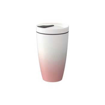 Ružovo-biely porcelánový cestovný hrnček Villeroy & Boch Like To Go, 350 ml - Image 2
