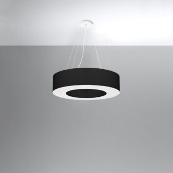 Čierne závesné svietidlo s textilným tienidlom ø 70 cm Galata – Nice Lamps - Image 4