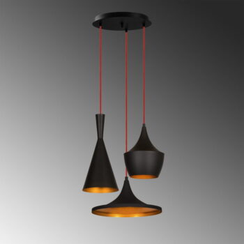 Čierne závesné svietidlo pre 3 žiarovky Opviq lights Elmas - Image 3