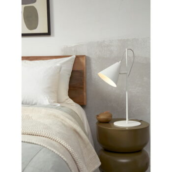 Biela stolová lampa s kovovým tienidlom (výška  50,5 cm) Lisbon – it's about RoMi - Image 3