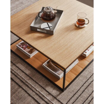 Konferenčný stolík s doskou v dubovom dekore 80x80 cm Yona - Kave Home - Image 5