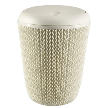 Biely odpadkový kôš do kúpeľne Curver Knit, 7 l