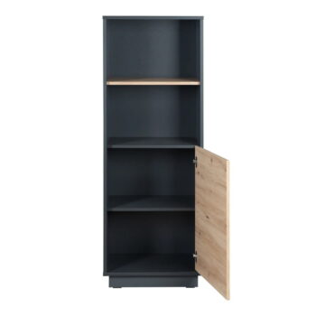 Detská knižnica v dekore duba v antracitovo–prírodnej farbe 55x150 cm Lenn – Roba - Image 2