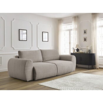 Svetlosivo-béžová menčestrová rozkladacia pohovka 257 cm Lucien – Bobochic Paris - Image 9