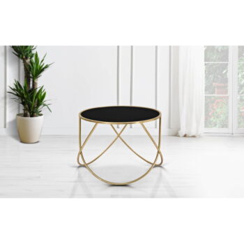 Okrúhly odkladací stolík so sklenenou doskou ø 60 cm Ring – Mauro Ferretti - Image 3