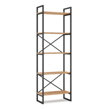 Čierny/prírodný regál v dekore duba 58x175 cm Dusan – Marckeric - Image 3