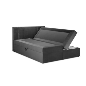 Tmavosivá zamatová dvojlôžková posteľ Mazzini Beds Afra, 180 x 200 cm - Image 6
