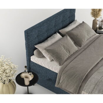Tmavomodrá boxspring posteľ s úložným priestorom 140x200 cm Urbaneo – Maison de Rêve - Image 10