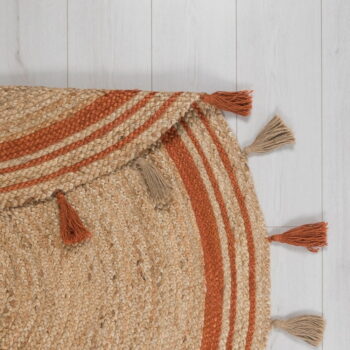 Hnedo-oranžový jutový koberec Flair Rugs Istanbul, ⌀ 150 cm – Obrázok 3