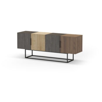 TV stolík v dekore duba v hnedo-prírodnej farbe 140x55 cm Titan – Marckeric - Image 6