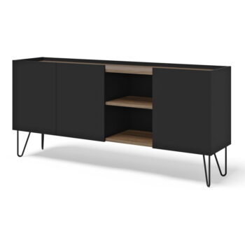 Hnedo-čierna nízka komoda v dekore orecha 180x83 cm Nina – TemaHome – Obrázok 2