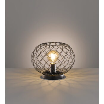 Čierna stolová lampa s kovovým tienidlom (výška  23 cm) Justin – Fischer & Honsel – Obrázok 3