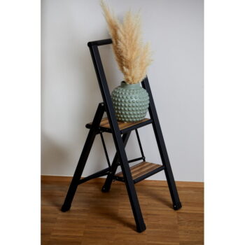Čierny hliníkový protišmykový skladací rebrík Wenko Stepladder II. - Image 5
