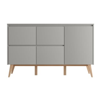 Sivá nízka detská komoda 149x52,5 cm Swing – Pinio - Image 2
