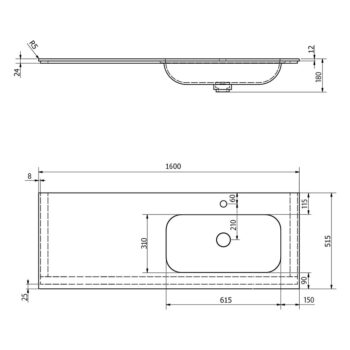 Biele umývadlo z umelého kameňa Aruba – Sapho - Image 3