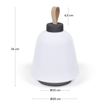 Biela plastová LED stmievateľná stolová lampa (výška 24 cm) Udiya – Kave Home - Image 2