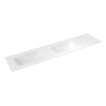 Biele dvojumývadlo z umelého kameňa 220x51,5 cm Aruba – Sapho - Image 2