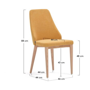 Jedálenská stolička v horčicovej farbe Rosie – Kave Home - Image 6