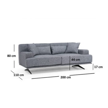 Tmavosivá pohovka 200 cm Bentley – Balcab Home - Image 8