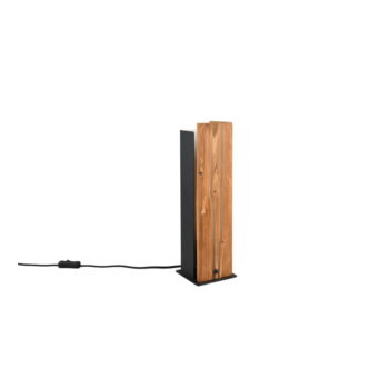 Stolová lampa v čierno-prírodnej farbe s dreveným tienidlom (výška 40 cm) Karuni – Trio – Obrázok 4
