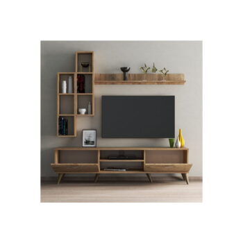 TV súprava v dekore borovice v prírodnej farbe 180x48 cm Veronica - Kalune Design - Image 3