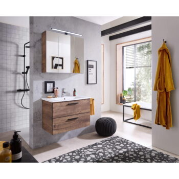 Hnedá závesná skrinka v dekore duba bez umývadla 71x51 cm Set 374 - Pelipal – Obrázok 3