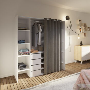 Otvorená šatníková skriňa vo svetlohnedo-bielej 185x182 cm Tom – TemaHome - Image 5