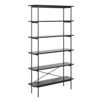Čierny regál v dekore jaseňa 94x172 cm Angus – Actona - Image 2
