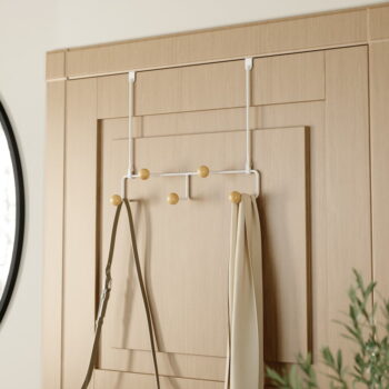 Biely prírodný kovový vešiak na dvere 39 cm Estique - Umbra - Image 9