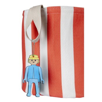 Červený látkový detský kôš na hračky ø 30x28 cm Stripes – Playmobil - Image 4