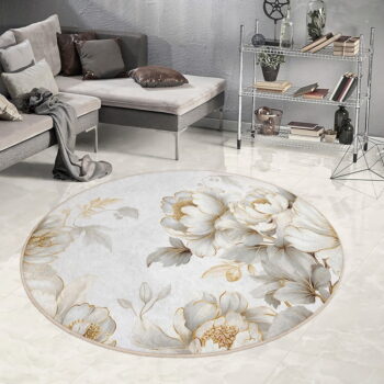 Prateľný okrúhly koberec vo svetlosivej a béžovej farbe ø 80 cm Soft and Gentle – Mila Home – Obrázok 9