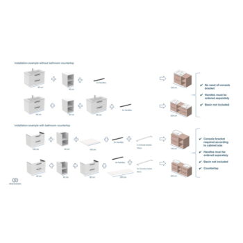 Tmavohnedá doska pod umývadlo v dekore duba 100x51 cm i.Life B – Ideal Standard – Obrázok 5