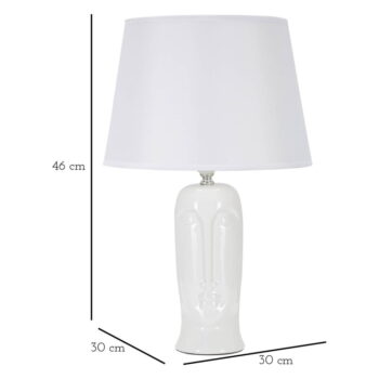 Biela keramická stolová lampa s textilným tienidlom (výška 46 cm) Statua – Mauro Ferretti - Image 5