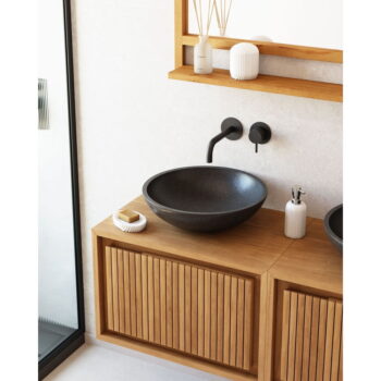 Čierne umývadlo z terrazzo Kave Home Sunday, ø 40 cm - Image 6
