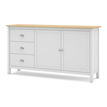 Biela/prírodná nízka komoda z borovicového dreva 150x80,5 cm Misti – Marckeric – Obrázok 2