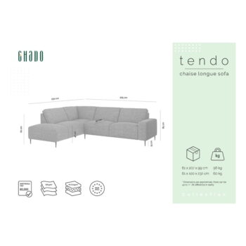 Antracitovosivá rohová pohovka Ghado Tendo, pravý roh - Image 4