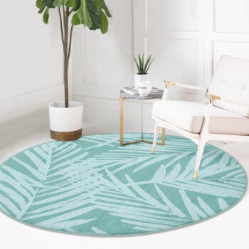 Tyrkysovomodrý prateľný okrúhly koberec vhodný pre robotické vysávače ø 80 cm Comfort – Mila Home - Image 2