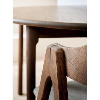Hnedý okrúhly rozkladací jedálenský stôl z dubového dreva ø 120 cm Noor – Hammel Furniture – Obrázok 7