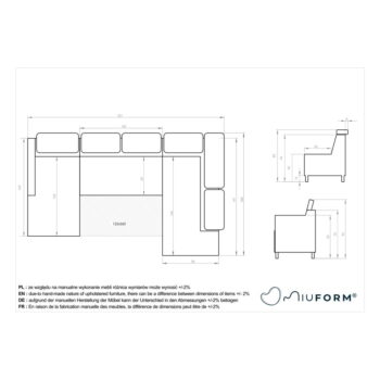 Tmavosivá zamatová rozkladacia rohová pohovka do "U" (pravý roh) Sweet Harmony – Miuform - Image 7