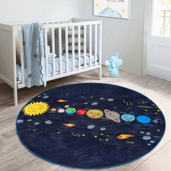 Tmavomodrý detský koberec ø 120 cm Comfort – Mila Home - Image 3