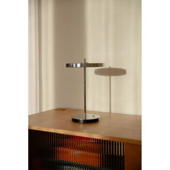LED stolová lampa so stmievačom v striebornej farbe s kovovým tienidlom (výška  31 cm) Asteria Move – UMAGE - Image 2