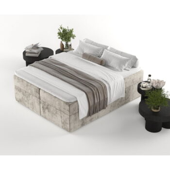 Svetlohnedá boxspring posteľ s úložným priestorom 200x200 cm Yoko – Maison de Rêve - Image 7