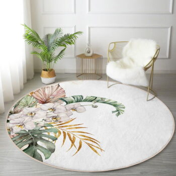 Krémovobiely prateľný okrúhly koberec vhodný pre robotické vysávače ø 100 cm Comfort – Mila Home – Obrázok 2